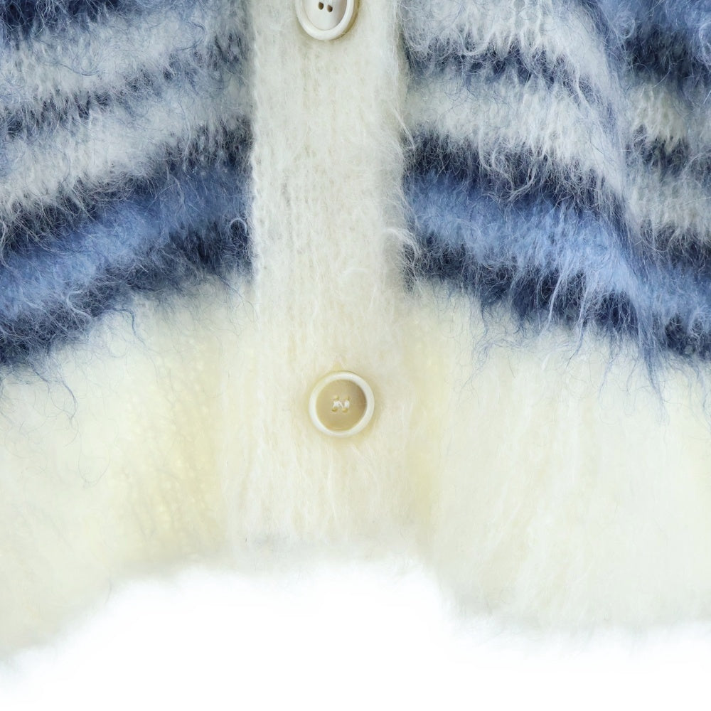 MARNI(マルニ) 22SS Striped Mohair Cardigan CDMD0267Q0 ストライプ モヘア カーディガン ブルー/ホワイト
