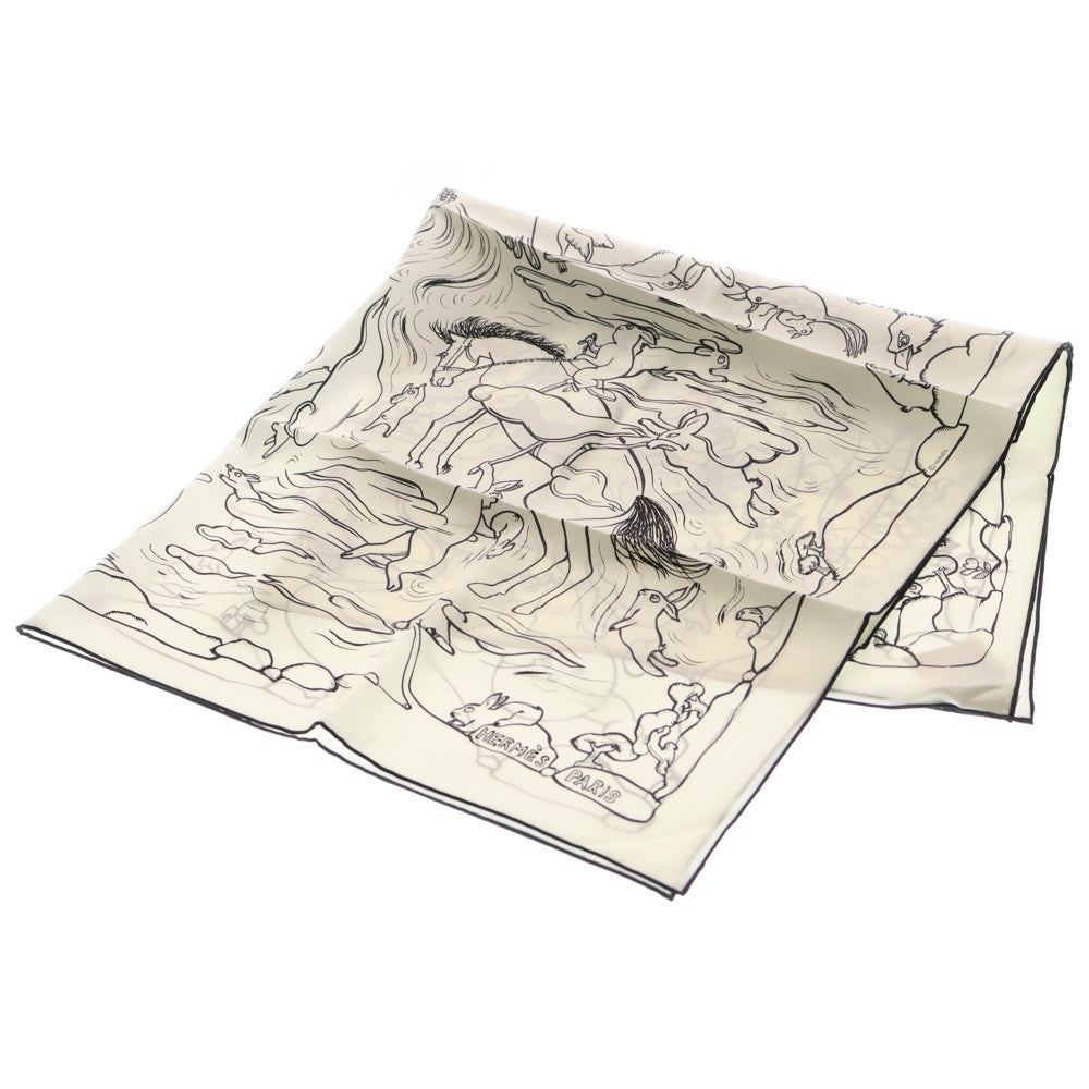 HERMES(エルメス) カレ90 スカーフ MILLE ET UN LAPINS ウサギ シルク レディース