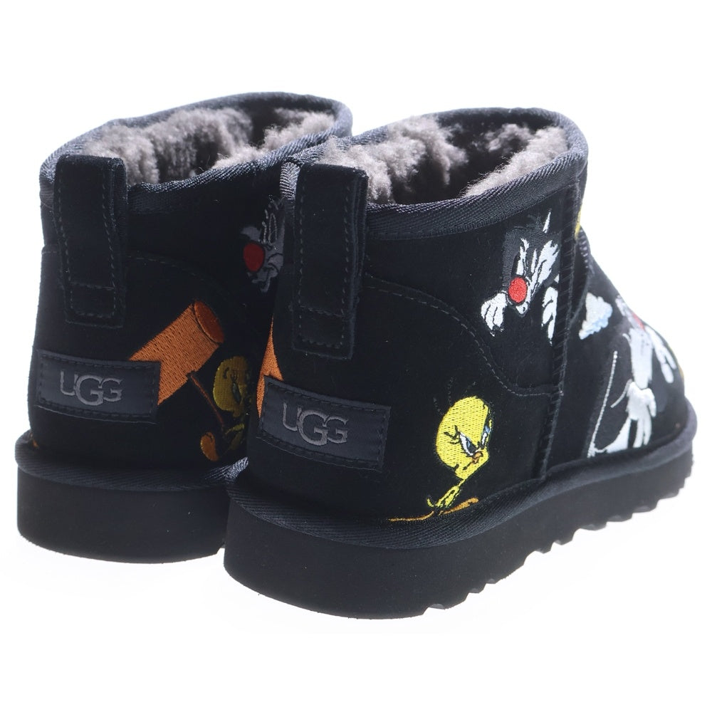 UGG(アグ) ×PALACE ×Looney Tunes Ultra Mini 1181891 パレス ルーニーチューンズ ウルトラミニ ムートンブーツ ブラック US9/27cm