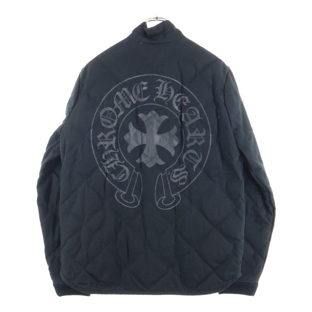 CHROME HEARTS(クロムハーツ) TEENAGE KICKS バックホースシューCHプラスプリント クロスボタンキルティングコットンダウンジャケット ブラック