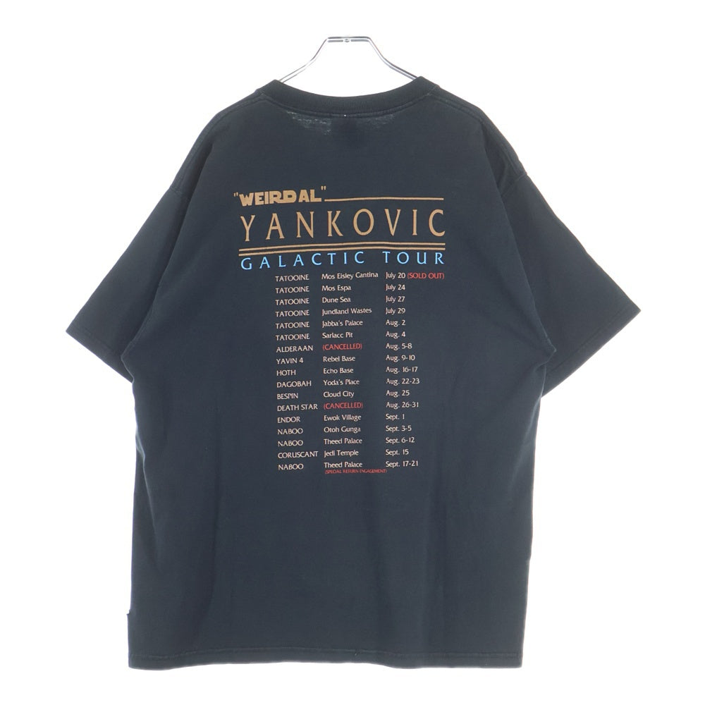 NO BRAND(ノーブランド) Weird Al Yankovic GALACTIC TOUR Tee アル ヤンコビック フロントプリント ツアーTシャツ 半袖 カットソー ブラック