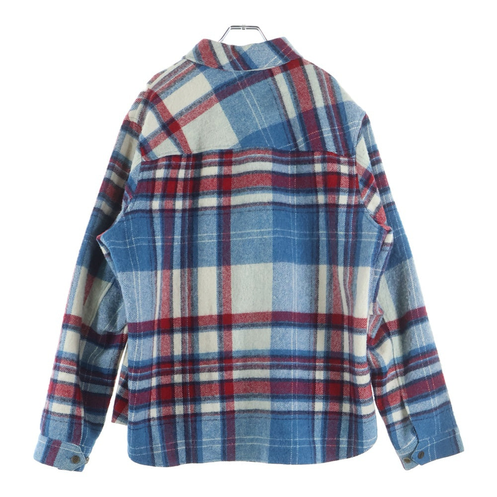 we11done(ウェルダン) Check Anorak Wool Shirt F29D2A0Z29T チェック柄 アノラック ブルゾン ハーフジップ ブルー/レッド