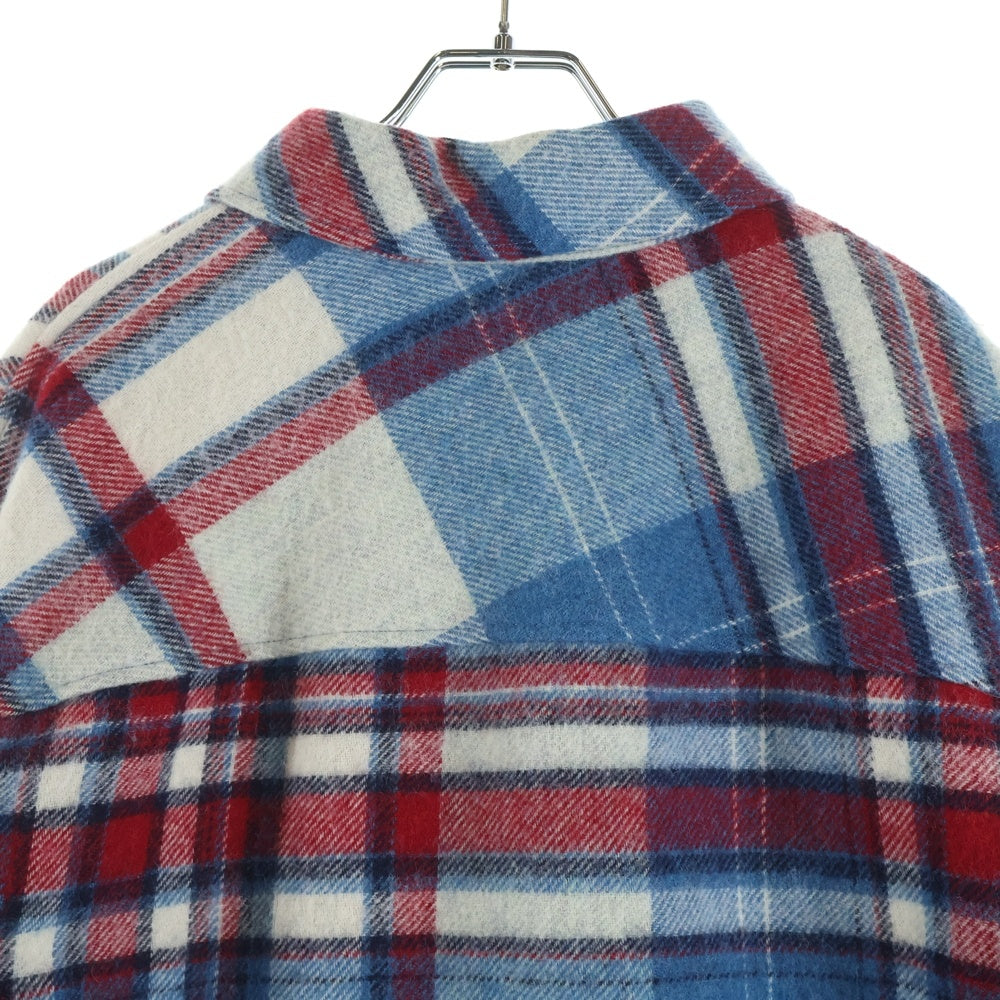 we11done(ウェルダン) Check Anorak Wool Shirt F29D2A0Z29T チェック柄 アノラック ブルゾン ハーフジップ ブルー/レッド