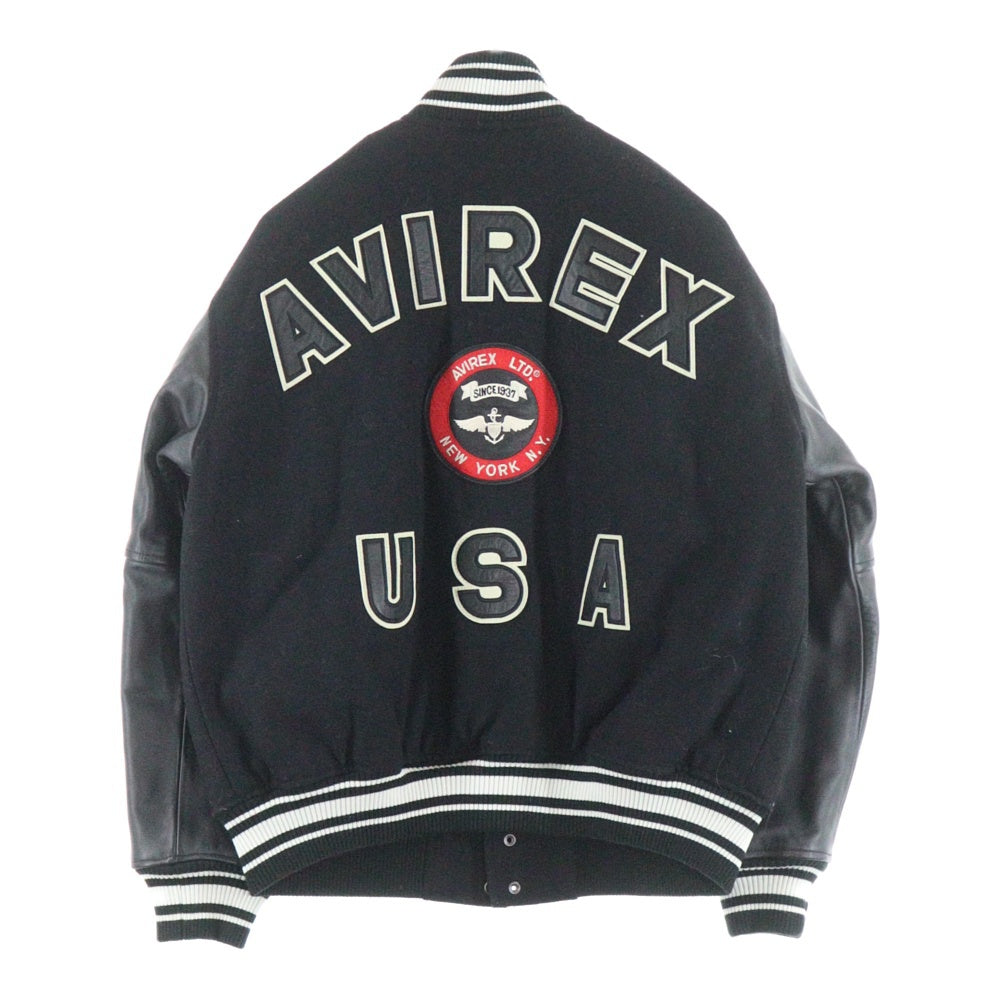 AVIREX(アヴィレックス) Signature Varsity Jacke 783-3952601 シグネチャー バーシティ ジャケット スタジャン ライトジャケット ブラック