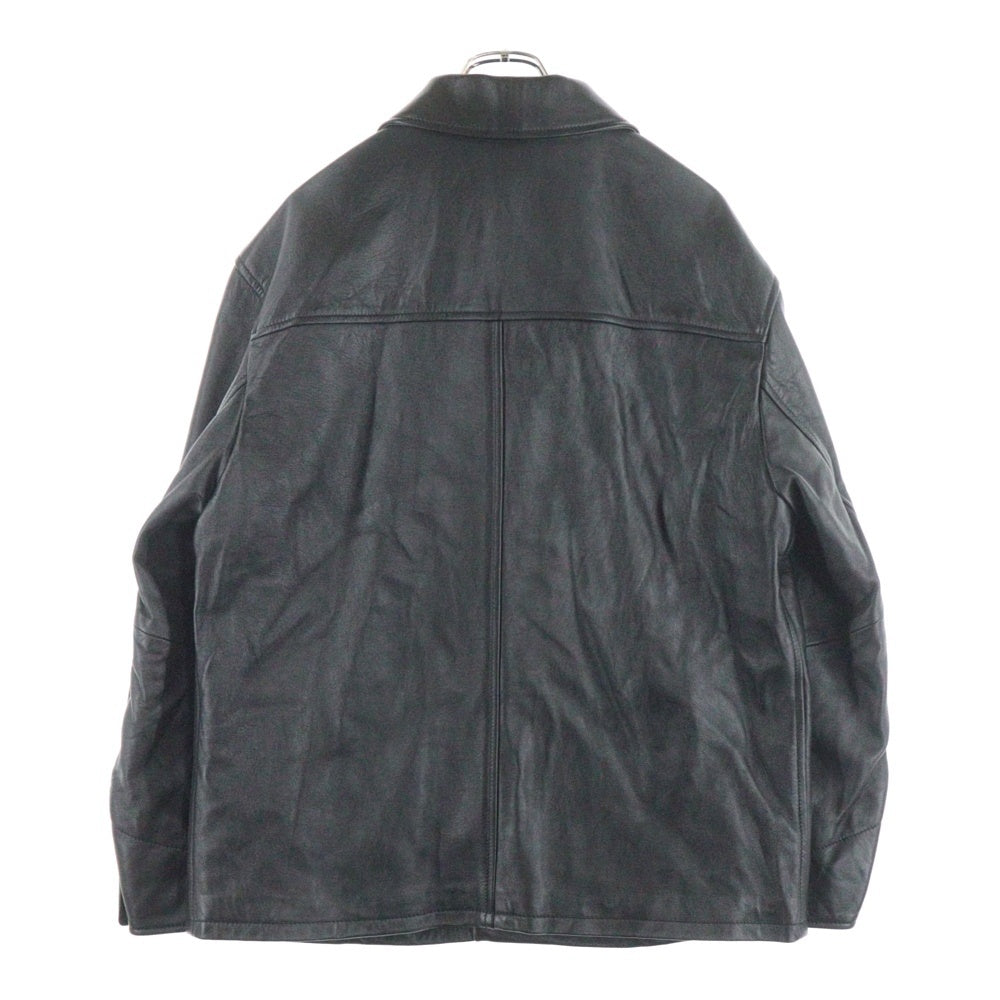 SUPREME(シュプリーム) 25SS×schott Leather Car Coat ショット レオパード裏地カーコートレザージャケット ブラック