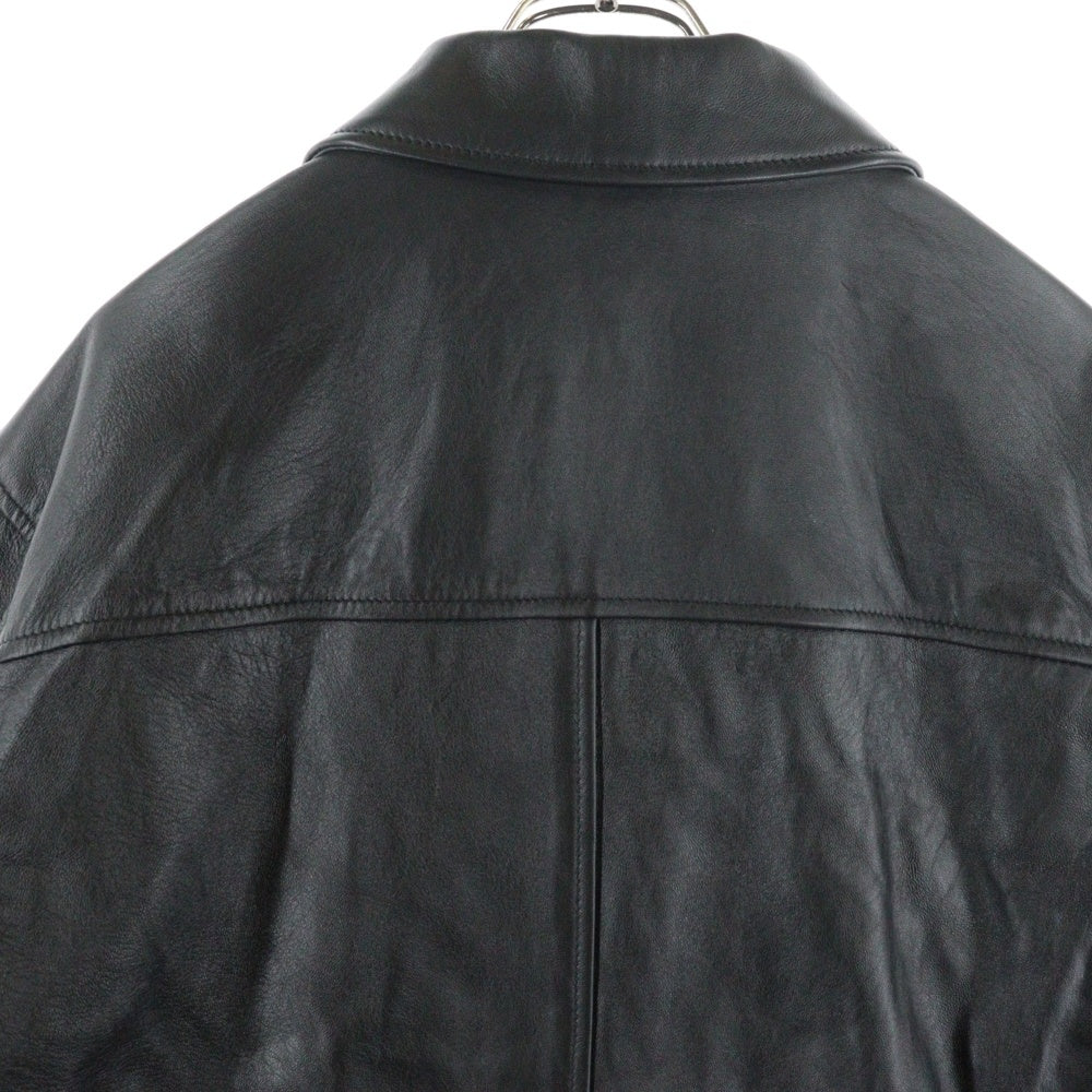 SUPREME(シュプリーム) 25SS×schott Leather Car Coat ショット レオパード裏地カーコートレザージャケット ブラック