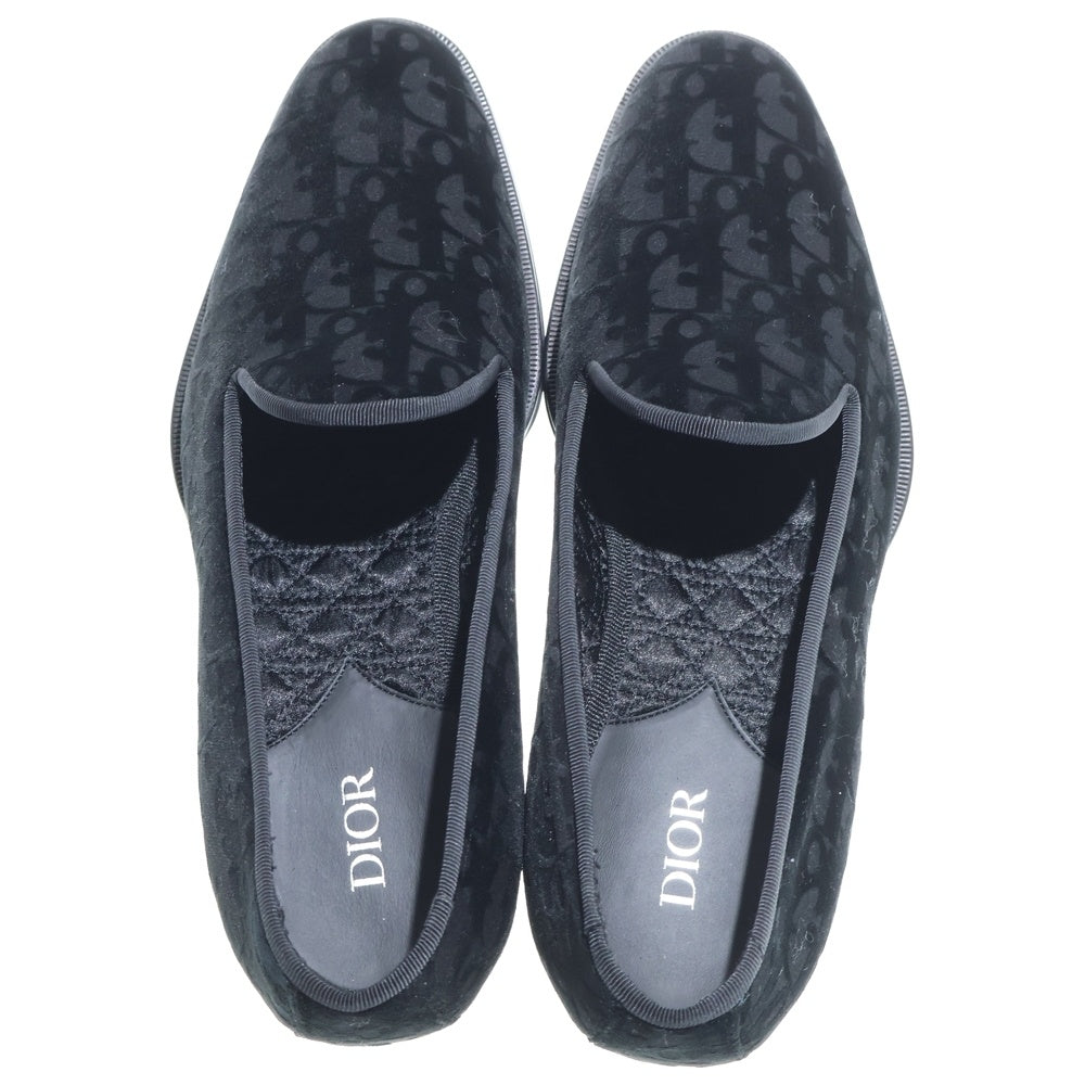 DIOR(ディオール) TIMELESS SLIPPER DO VELVET オブリーク ベルベットローファーショーズ ブラック 3LO121ZKA