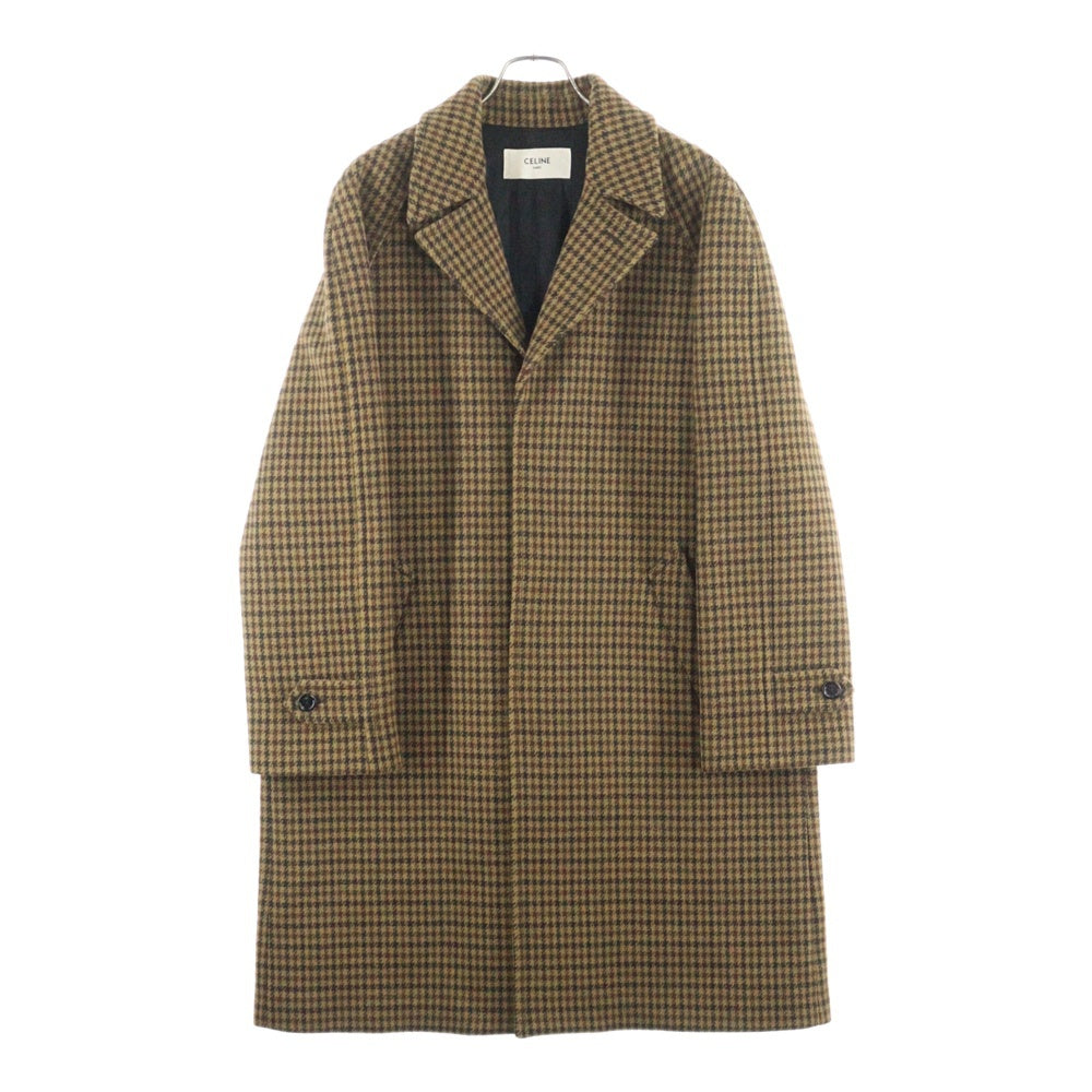 CELINE(セリーヌ) 21AW エディ期 千鳥格子 ウール チェスターコート ブラウン 2M279673K