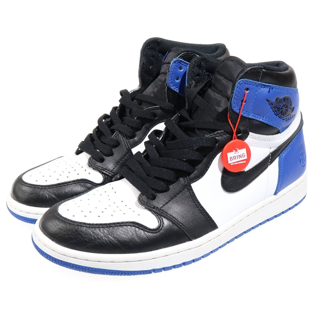 NIKE(ナイキ) ×Fragment design AIR JORDAN 1 RETRO HIGH OG フラグメントデザイン エアジョーダン 1 ハイカットスニーカー ブラック/ブルー US10/28cm 716371-040