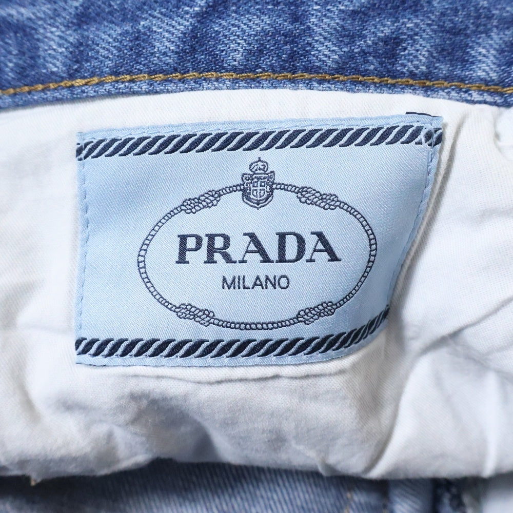 PRADA(プラダ) 19SS ベルテッドストレートデニムパンツ GEP295 インディゴ