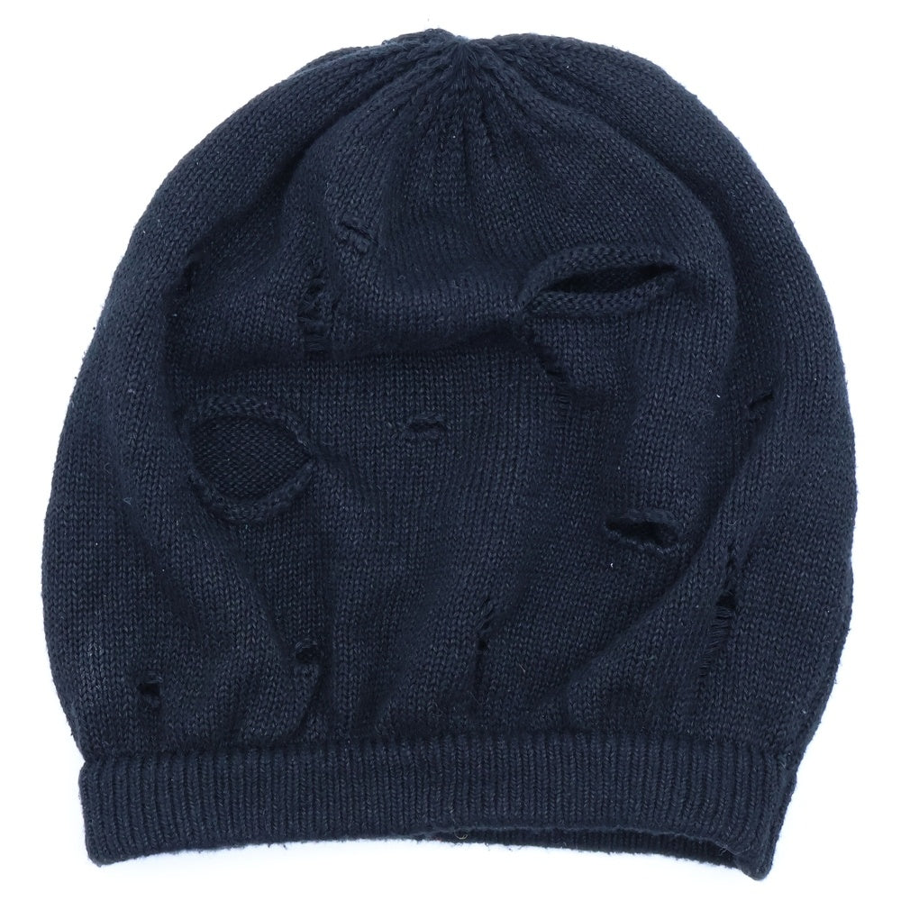 Yohji Yamamoto POUR HOMME(ヨウジヤマモト プールオム) 25SS JERSEY DAMAGED BERET ジャージーダメージベレー帽 ハット ブラック