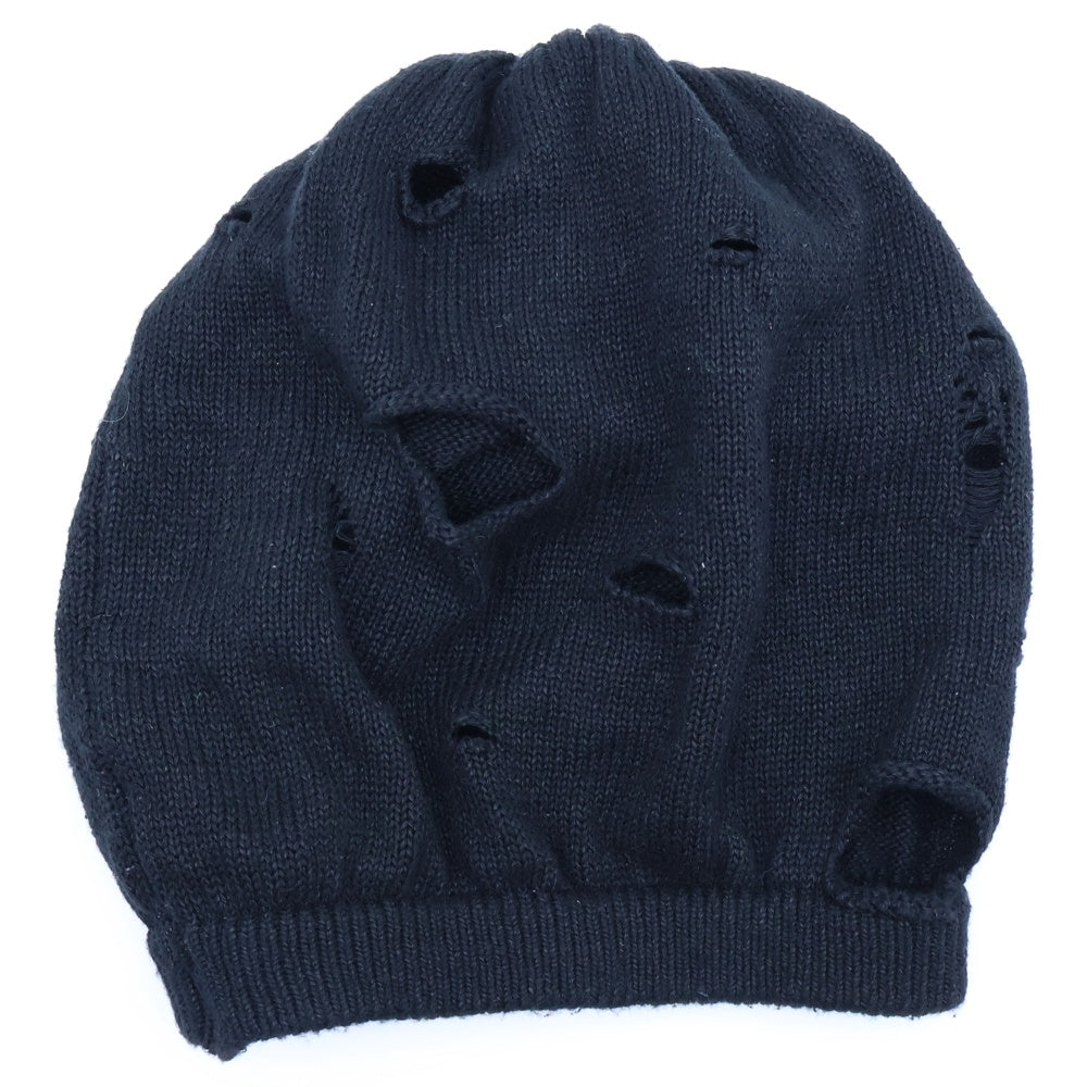Yohji Yamamoto POUR HOMME(ヨウジヤマモト プールオム) 25SS JERSEY DAMAGED BERET ジャージーダメージベレー帽 ハット ブラック