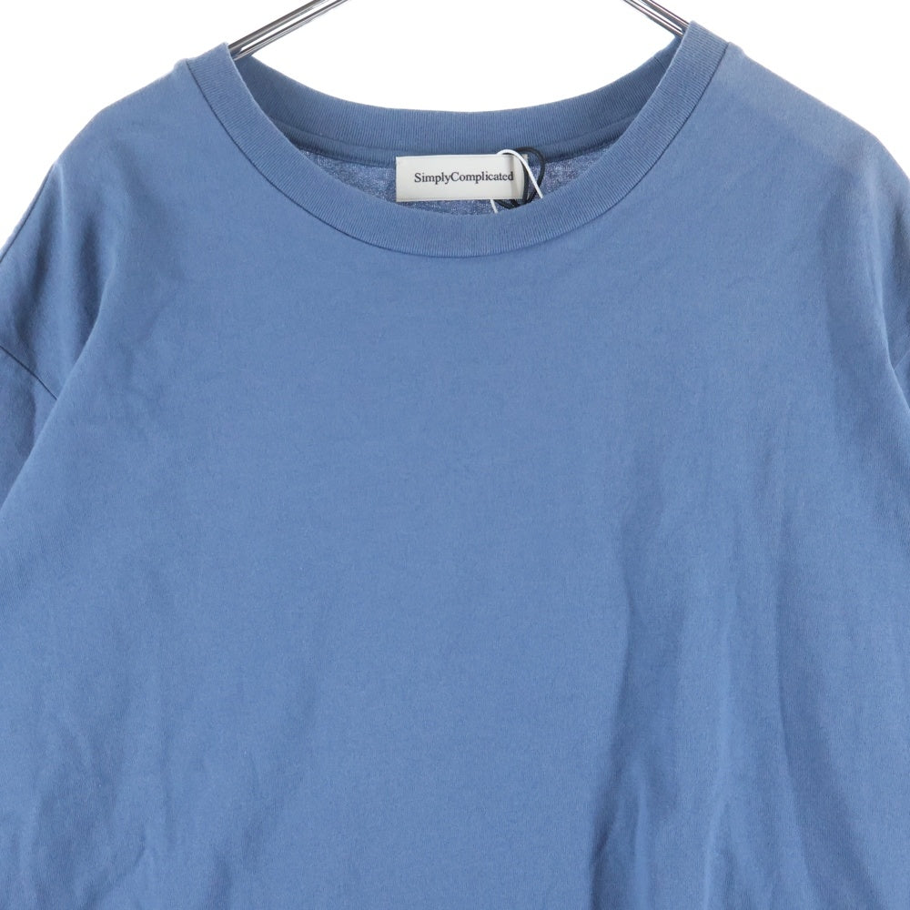 simply complicated(シンプリーコンプリケイティド) SMOOTH L/S TEE コットン ロングスリーブカットソー 長袖 ブルー 25SS1006