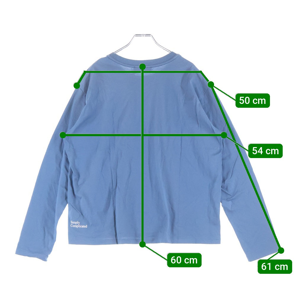 simply complicated(シンプリーコンプリケイティド) SMOOTH L/S TEE コットン ロングスリーブカットソー 長袖 ブルー 25SS1006