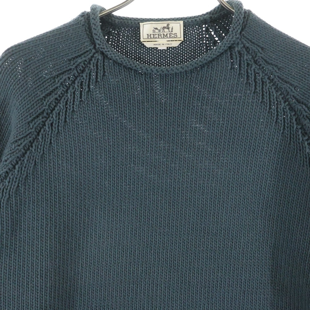 HERMES(エルメス) ローゲージ コットン プルオーバーセーター ダークグリーン