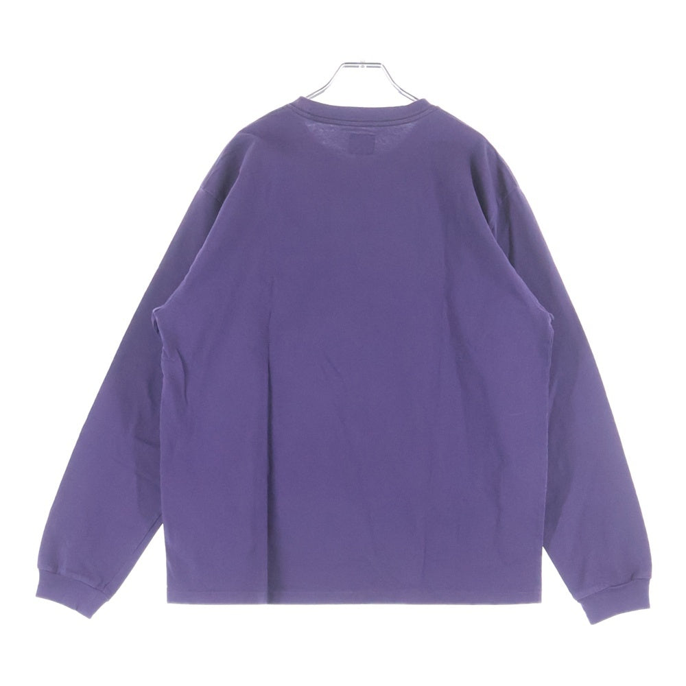 Needles(ニードルス) L/S Pocket Tee ロゴ刺繍 ロングスリーブ カットソー 長袖 パープル