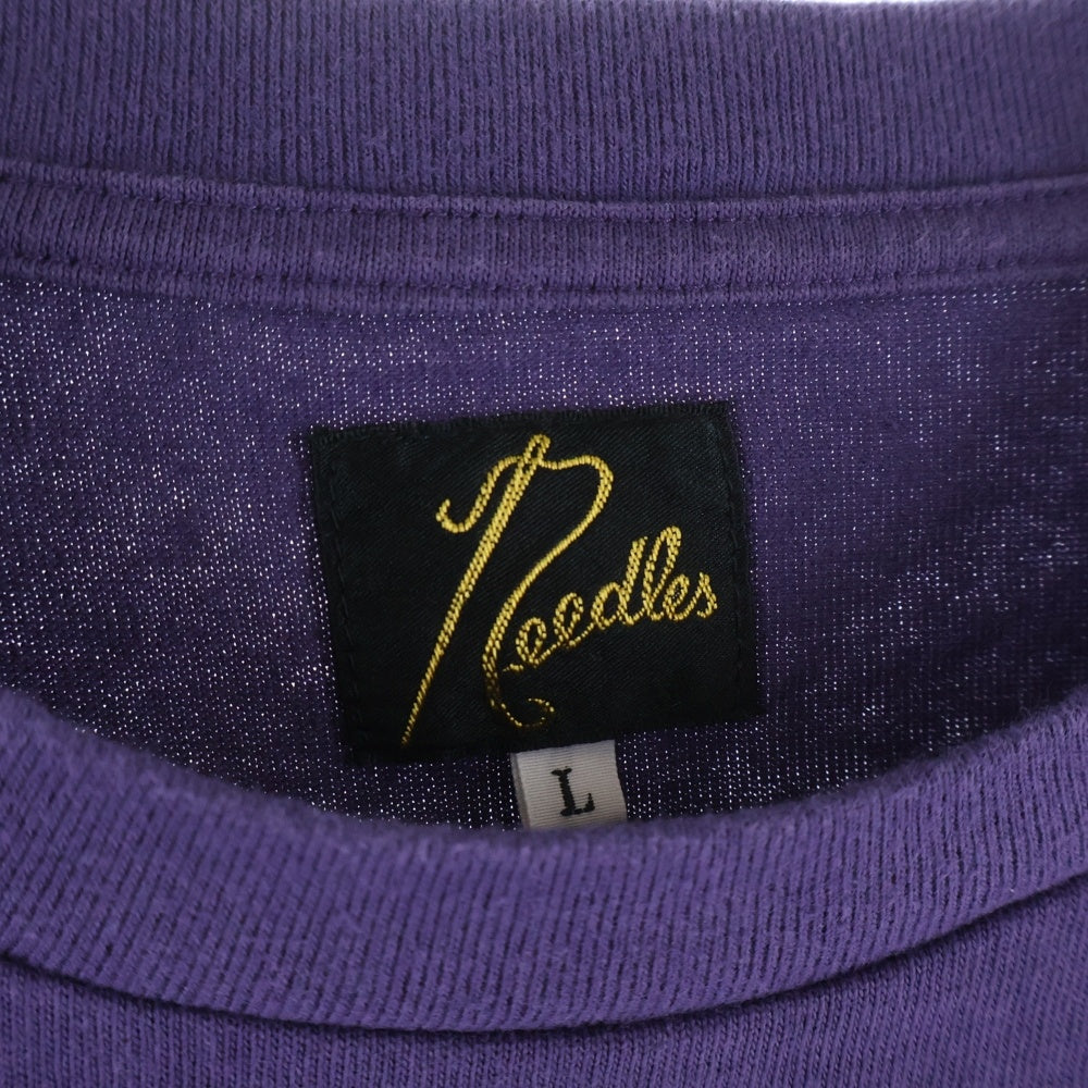 Needles(ニードルス) L/S Pocket Tee ロゴ刺繍 ロングスリーブ カットソー 長袖 パープル