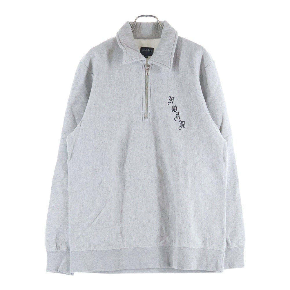 NOAH(ノア) ロゴ刺繍 ハーフジップスウェット グレー 20-070-122-0007-3-0