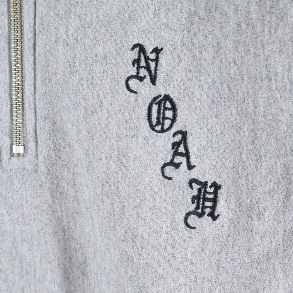 NOAH(ノア) ロゴ刺繍 ハーフジップスウェット グレー 20-070-122-0007-3-0