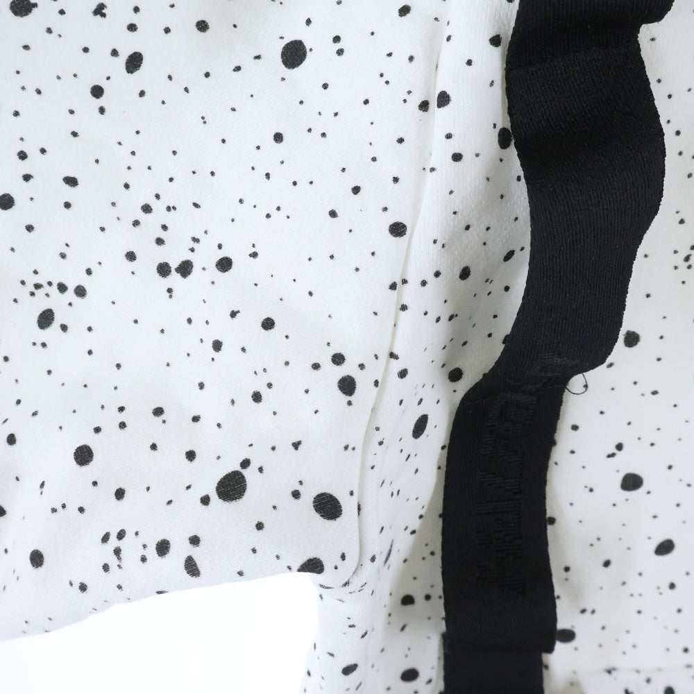 HALFMAN(ハーフマン) コットン スプラッター プルオーバーパーカー ホワイト/ブラック