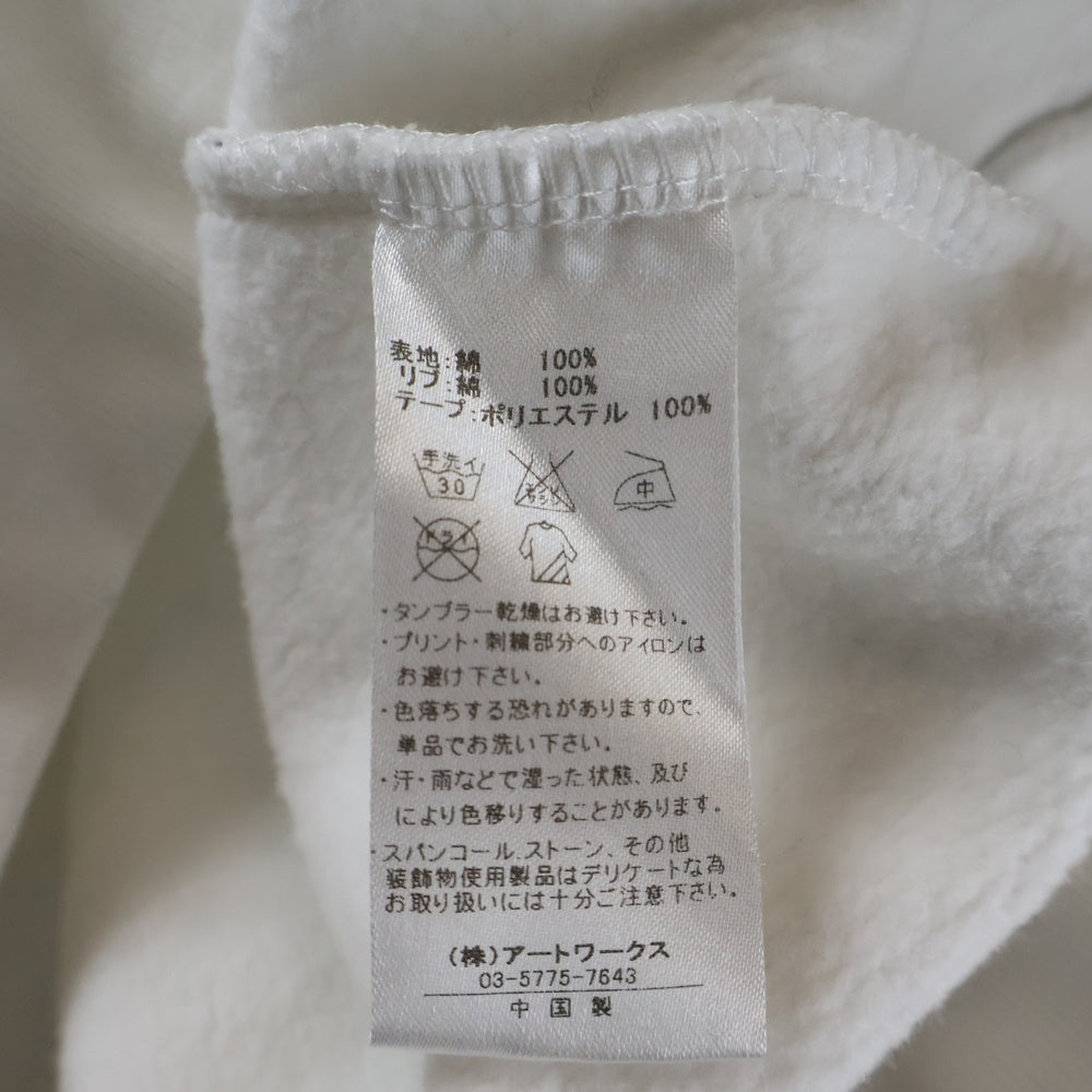 HALFMAN(ハーフマン) コットン スプラッター プルオーバーパーカー ホワイト/ブラック