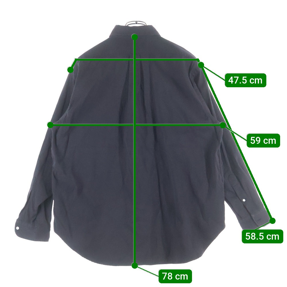 A.PRESSE(アプレッセ) 24AW Double Weave Twill Regular Collar Shirt ツイル長袖シャツ ブラック 24SAP-02-03H