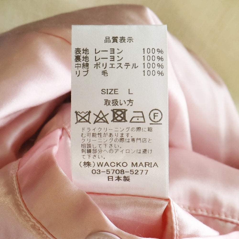 WACKO MARIA(ワコマリア) ×WOLF'S HEAD SKA JACKET ウルフズ ヘッド スカジャン ブルゾン ジャケット ブラック/ピンク WOLFSHEAD-WMBL19