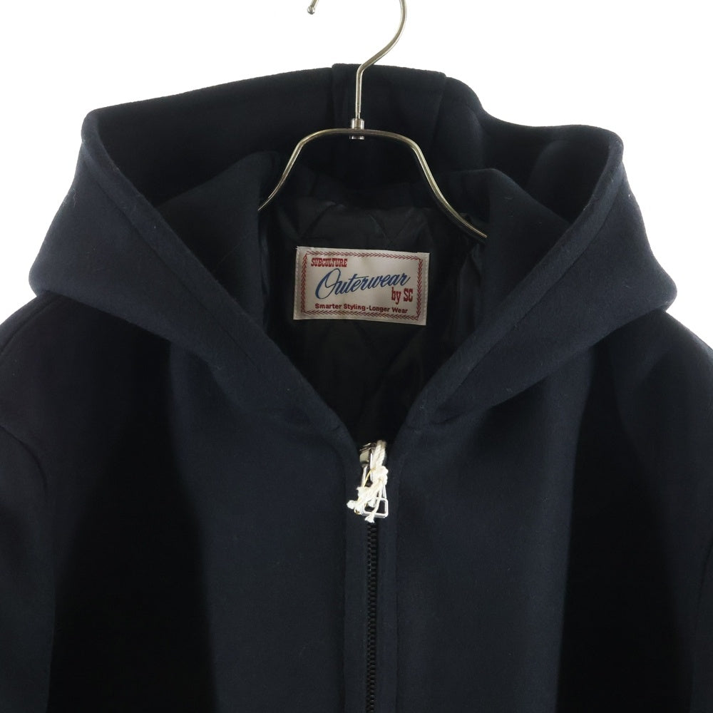 SUBCULTURE(サブカルチャー) WOOL MARINE PARKA ジップアップ ウールパーカー ジャケット ブラック SCJK-A2503