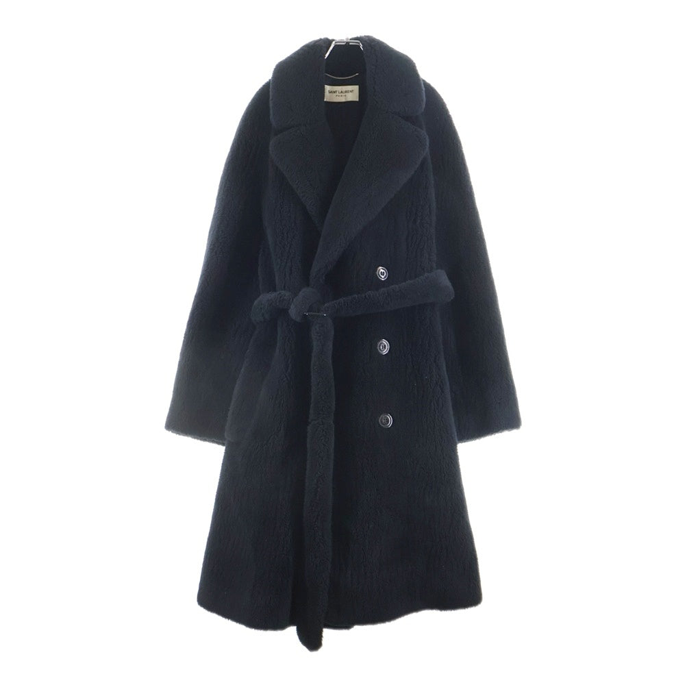 SAINT LAURENT PARIS(サンローランパリ) 21AW オーバーサイズダブルブレストファーコート ブラック 656791 Y2D44