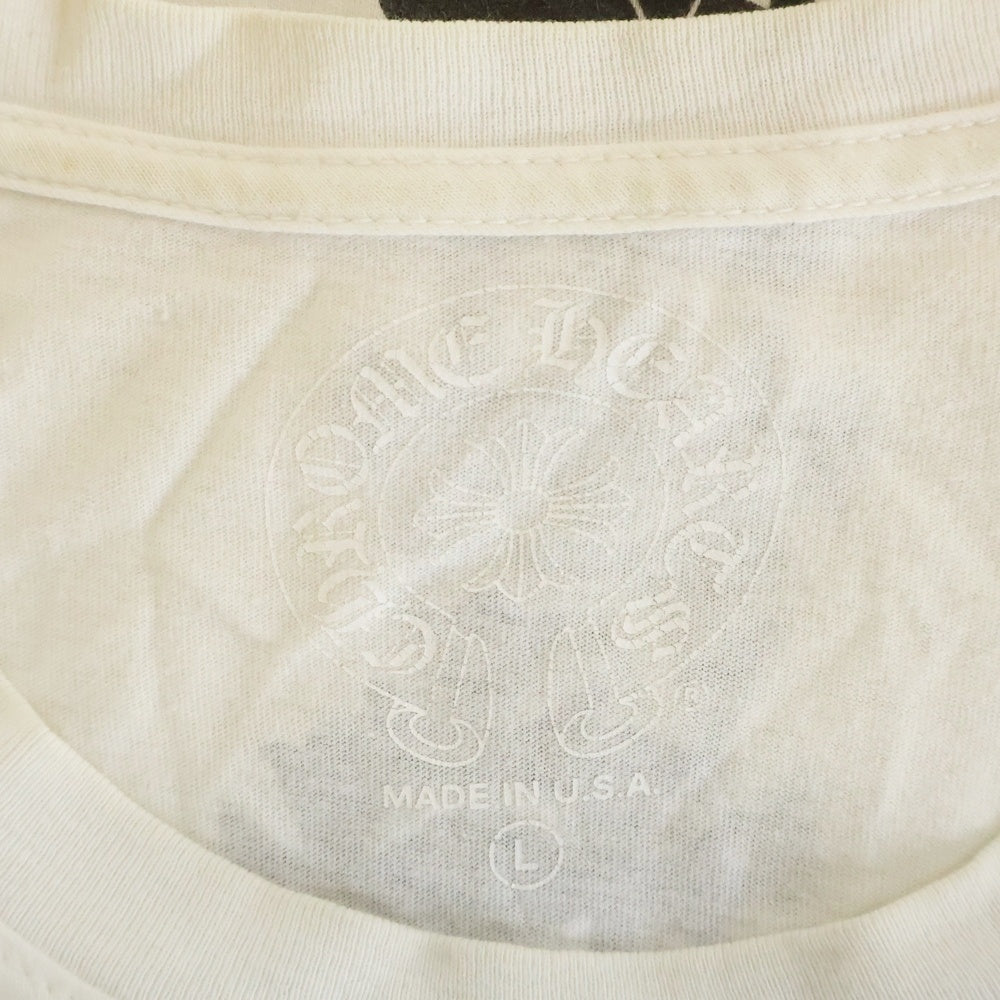 CHROME HEARTS(クロムハーツ) Cemetery Cross Tire Track L/S Tee セメタリークロスタイヤトラックロングスリーブ長袖Tシャツ ホワイト