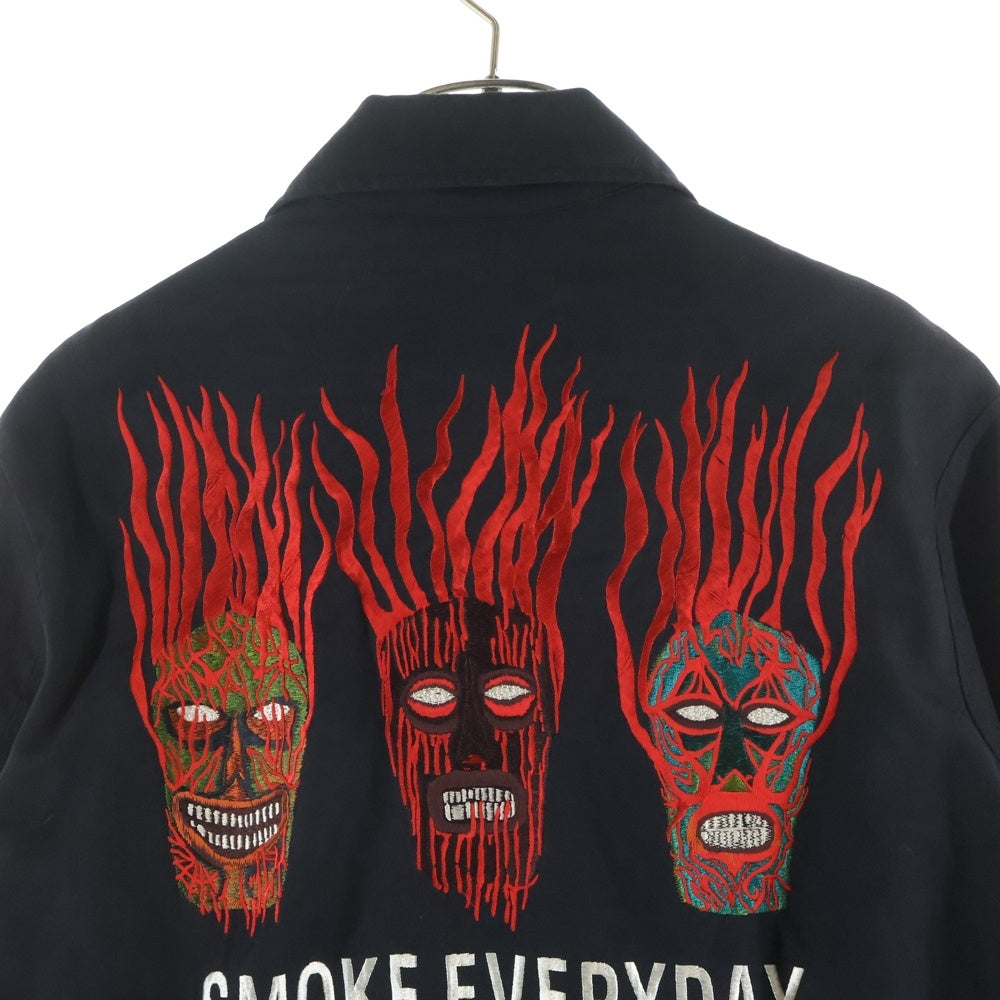 WACKO MARIA(ワコマリア) VIETNAM JACKET SMOKE EVERYDAY ロゴ刺繍 スモークエブリデイ ベトナムジャケット ブラック