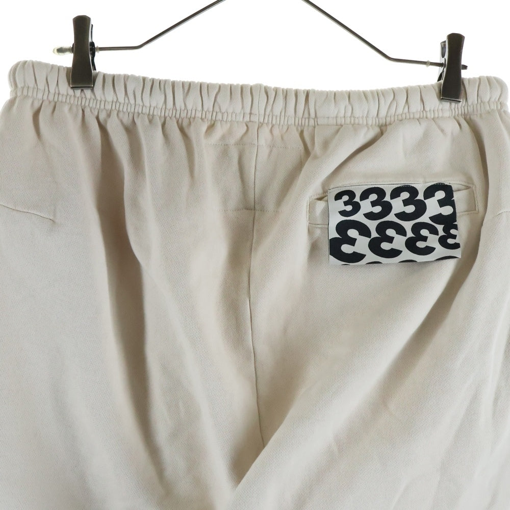 RRR123 RIVINGTON roi Rebis(リヴィントンロイレビス) フロントロゴプリント 裏起毛 トラックスウェットパンツ アイボリー