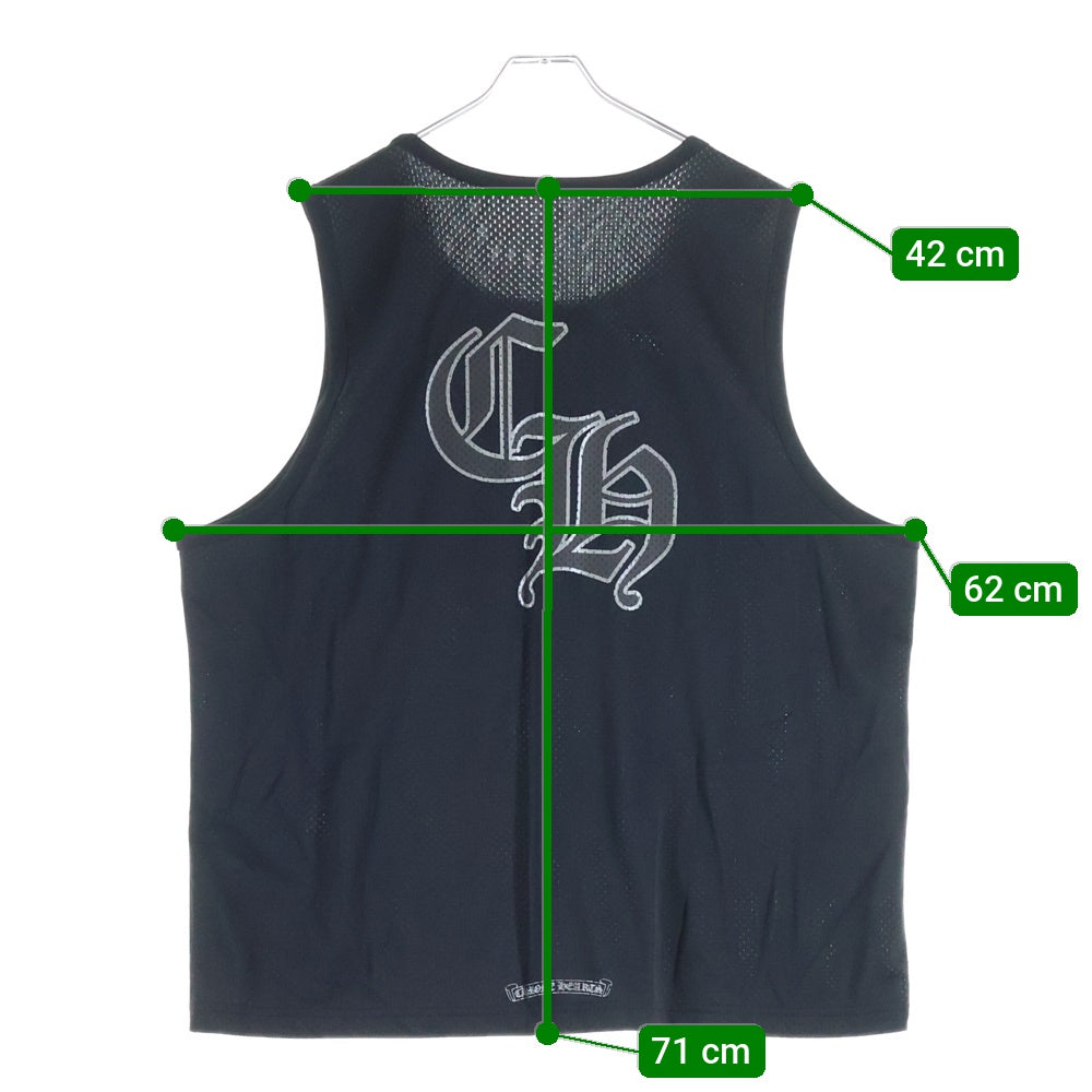 CHROME HEARTS(クロムハーツ) MESH WARM UP JERSEY リバーシブルCHロゴプリントメッシュタンクトップ ブラック
