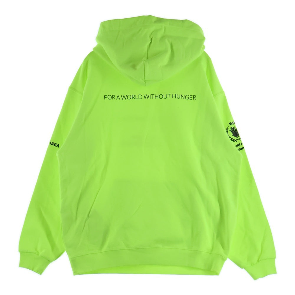 BALENCIAGA(バレンシアガ) World Food Program Hoodie ロゴ プリント プルオーバー スウェット フーディ パーカー イエロー 600583 TMVL1