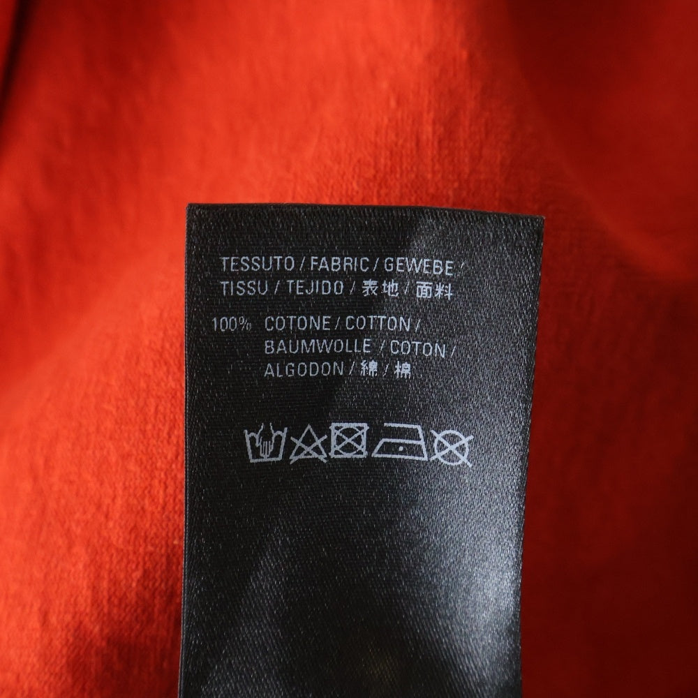 BALENCIAGA(バレンシアガ) 21SS デストロイ加工 ワンポイント ロゴ ヘビーウェイト クルーネック 半袖Tシャツ レッド 651795 TJVN3