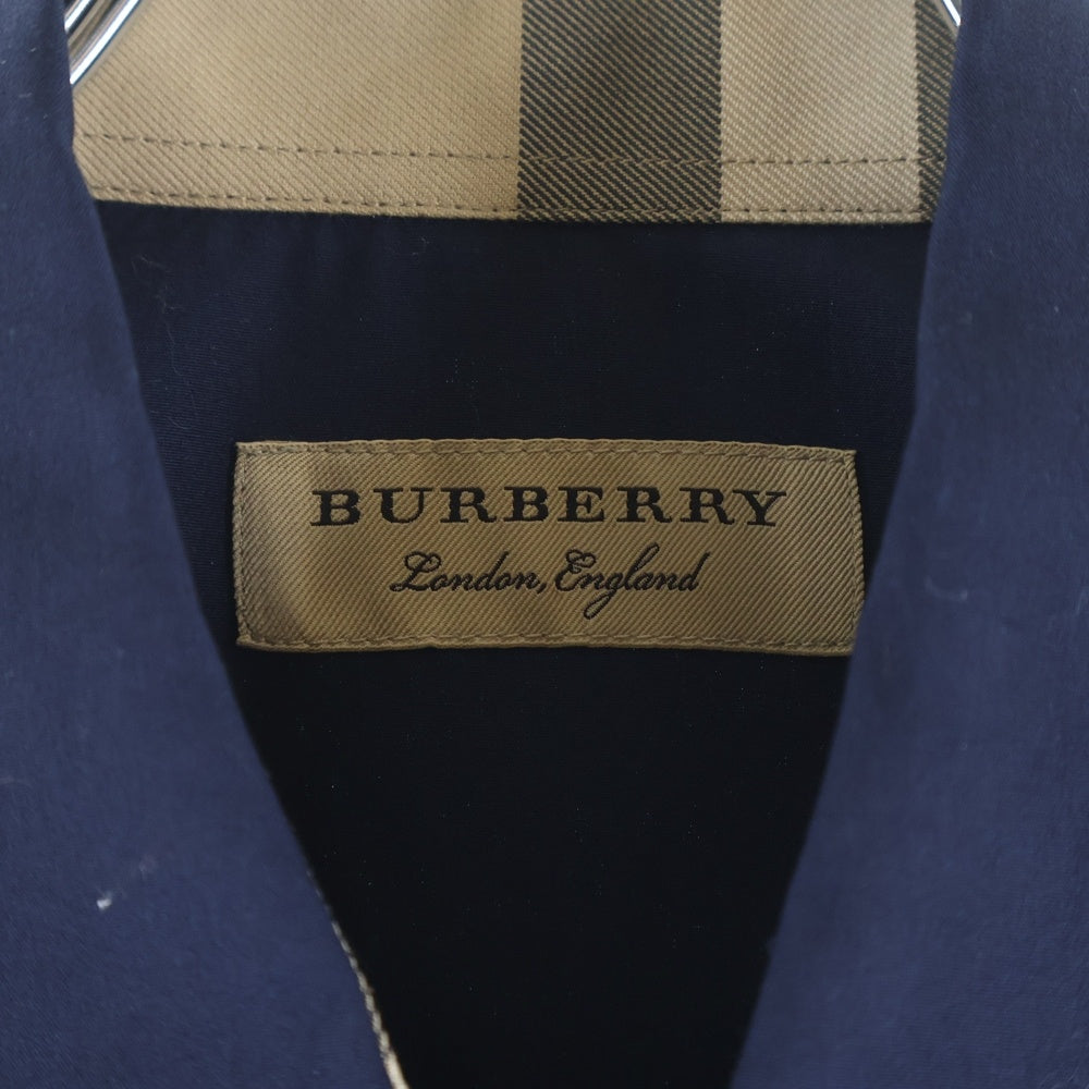 BURBERRY(バーバリー) ロゴ刺繍 コットン ロングスリーブ長袖シャツ 8036293 ネイビー