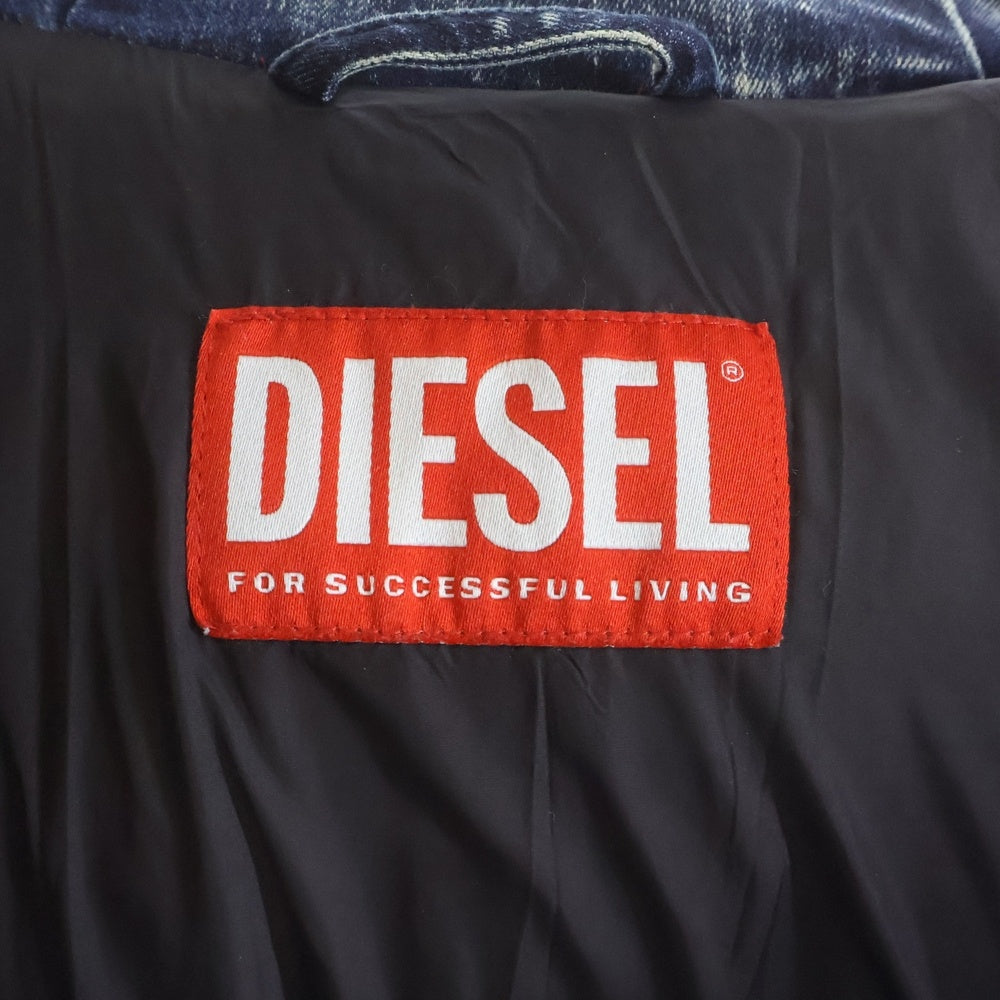DIESEL(ディーゼル) W-AVES PUFFER JACKET パファー デニム ダウンジャケット インディゴ A14549