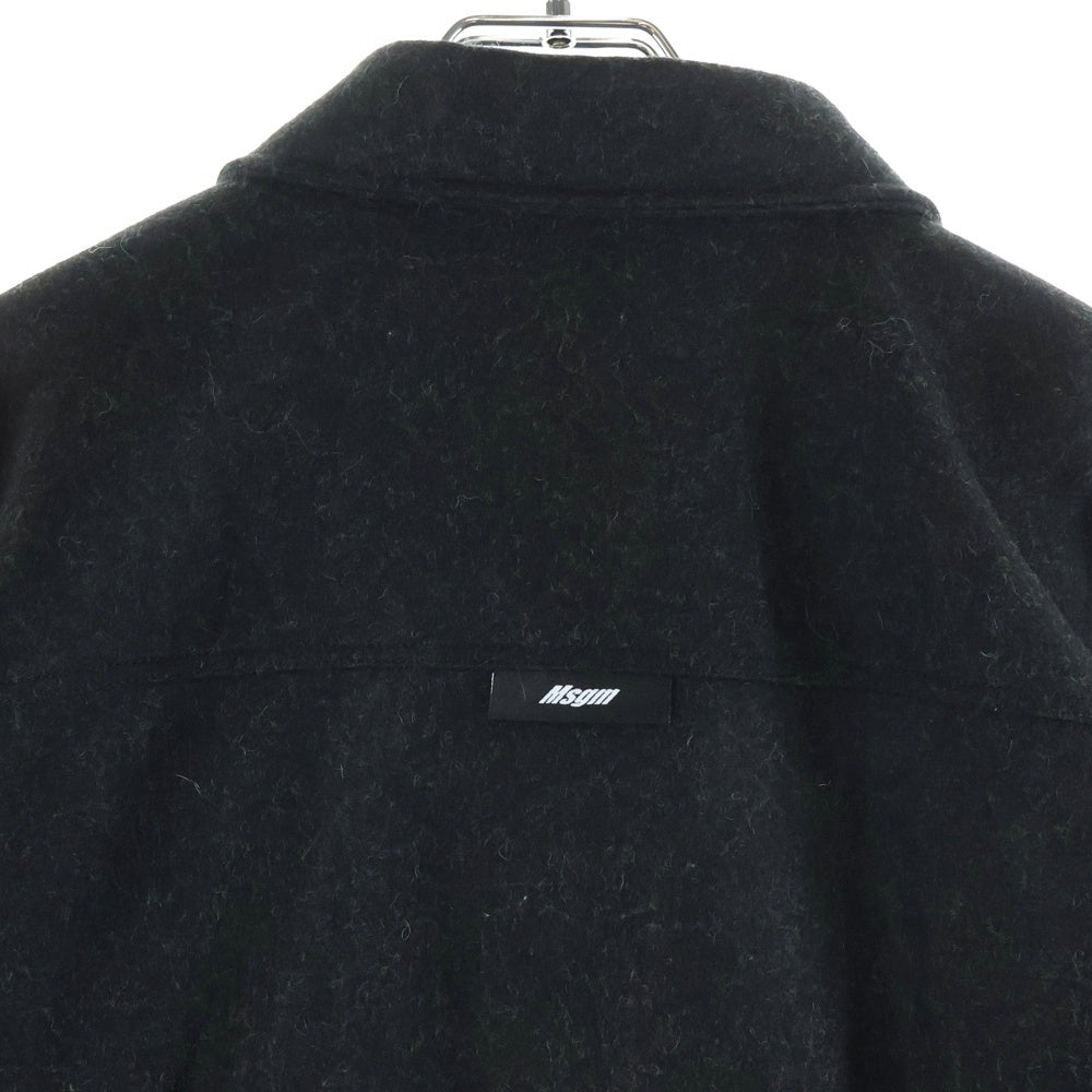 MSGM(エムエスジーエム) ホールデザイン ウール ボタンシャツジャケット 3740ME05V ブラック