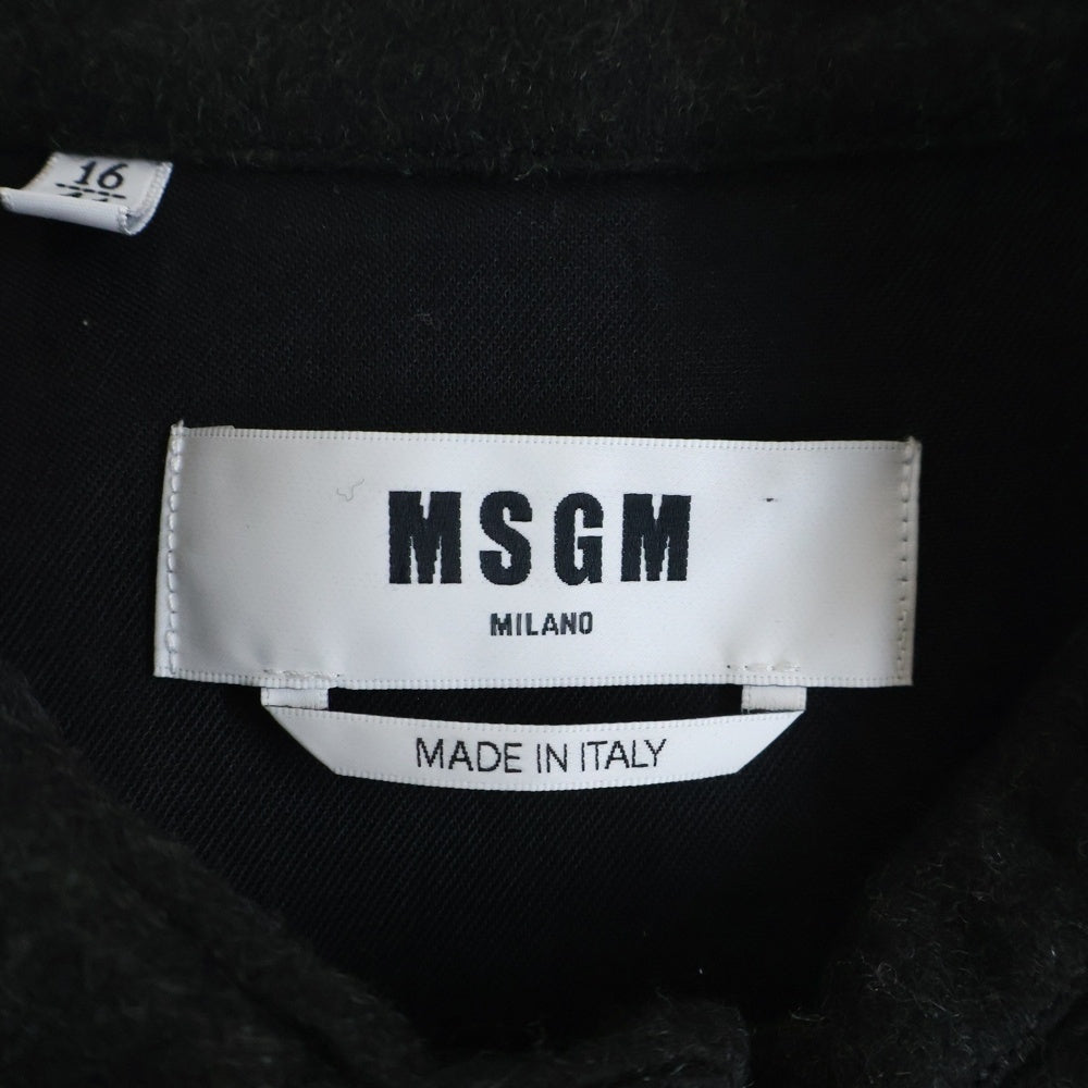 MSGM(エムエスジーエム) ホールデザイン ウール ボタンシャツジャケット 3740ME05V ブラック