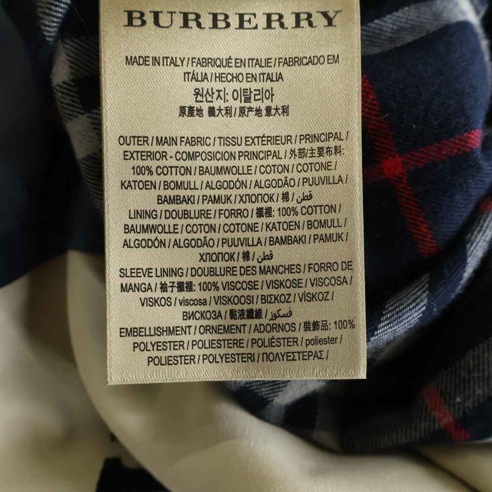 BURBERRY(バーバリー) 裏地チェック ステンカラーコート 8004369 グリーン