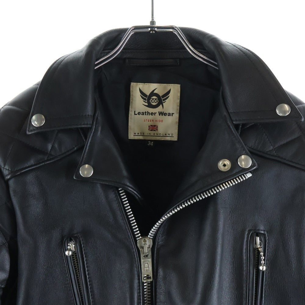 666 LEATHER WEAR(トリプルシックスレザーウェア) ダブルライダースジャケット ブラック