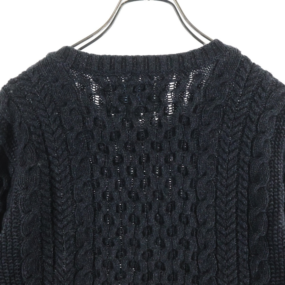 NEIGHBORHOOD(ネイバーフッド) FISHERMAN-B C-CREW LS ケーブル編みウールニット セーター 152STNH-KNM02 グレー