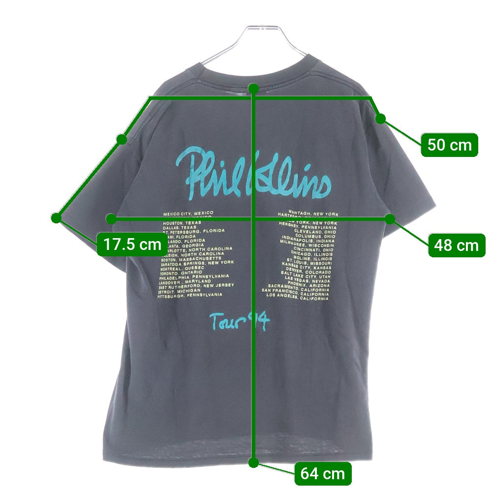 VINTAGE(ヴィンテージ) 90s PHIL COLLINS BROCKUMタグ フィルコリンズ クルーネック 半袖Tシャツ ブラック