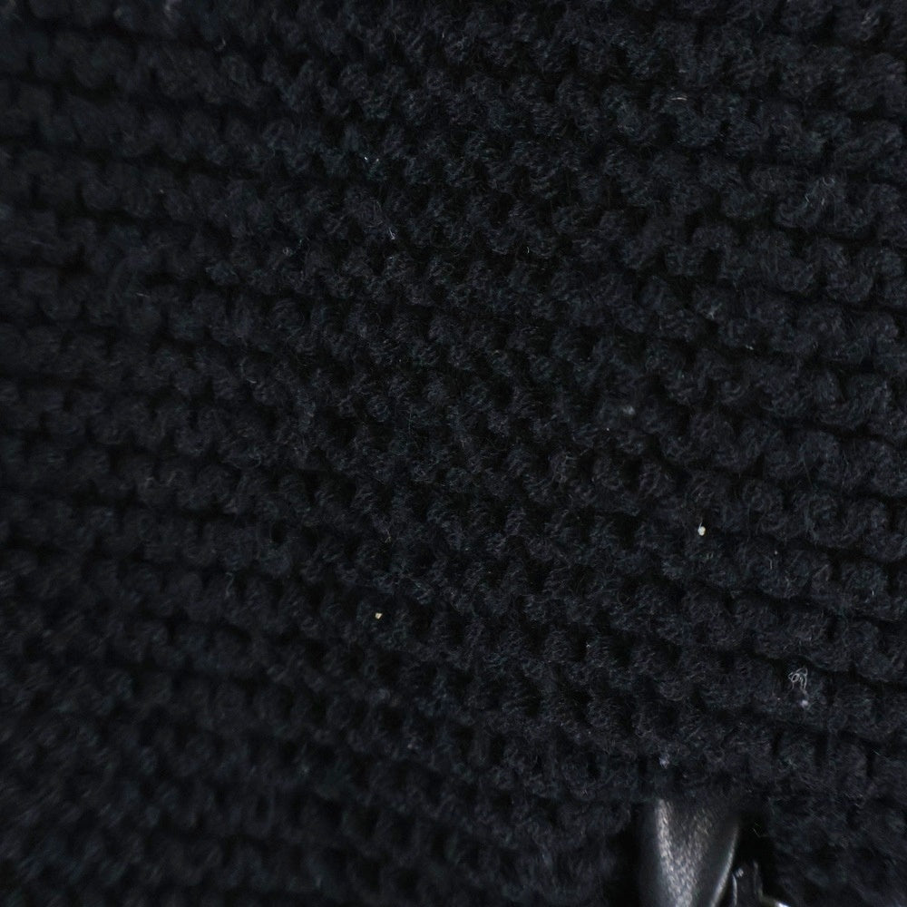 ZILLI ジリー Leather Switching Vintage Zip Up Knit レザー切り替えし ジップアップ ニット ブラック ZILLI(ジリー) Leather Switching Vintage Zip Up Knit レザー切り替え