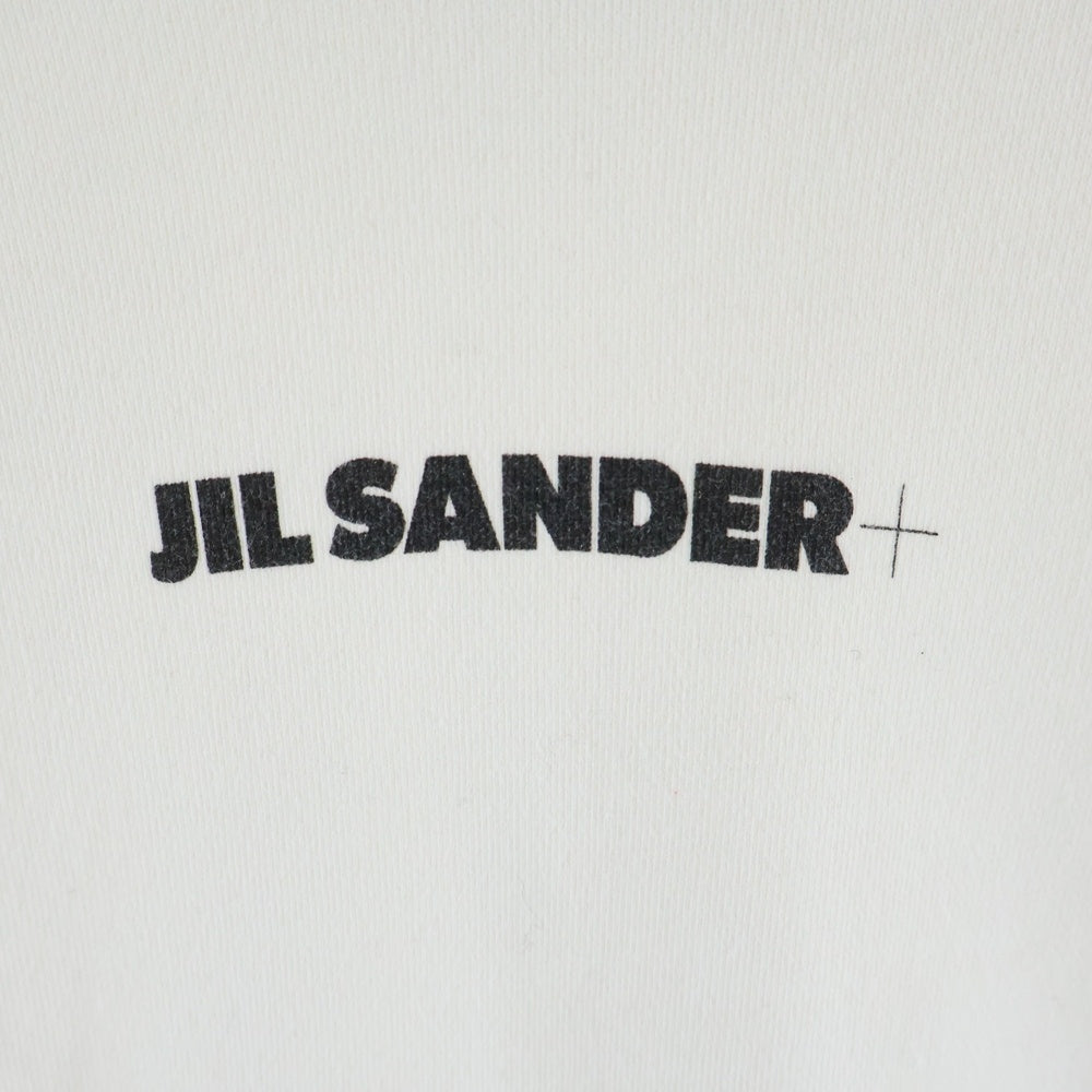 JIL SANDER +(ジルサンダープラス) 21AW Front Printed Logo Hoodie フロントプリントロゴスウェット プルオーバー パーカー ホワイト JPUS707533MS24860811