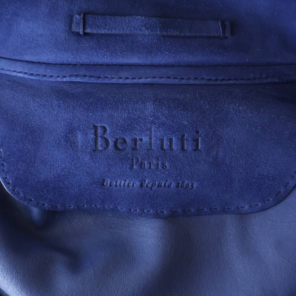 Berluti(ベルルッティ) スウェードレザー ジップアップパーカー ブルー R09LBU07KAAT