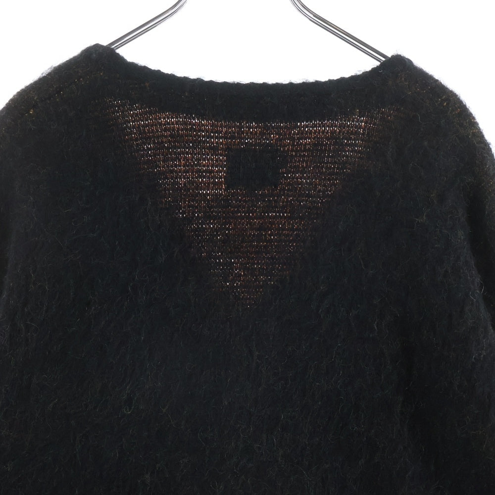 Needles(ニードルス) 23AW×BEAMS JAPAN ビームス フレイムパターン ニットカーディガン ブラック/レッド NS1566