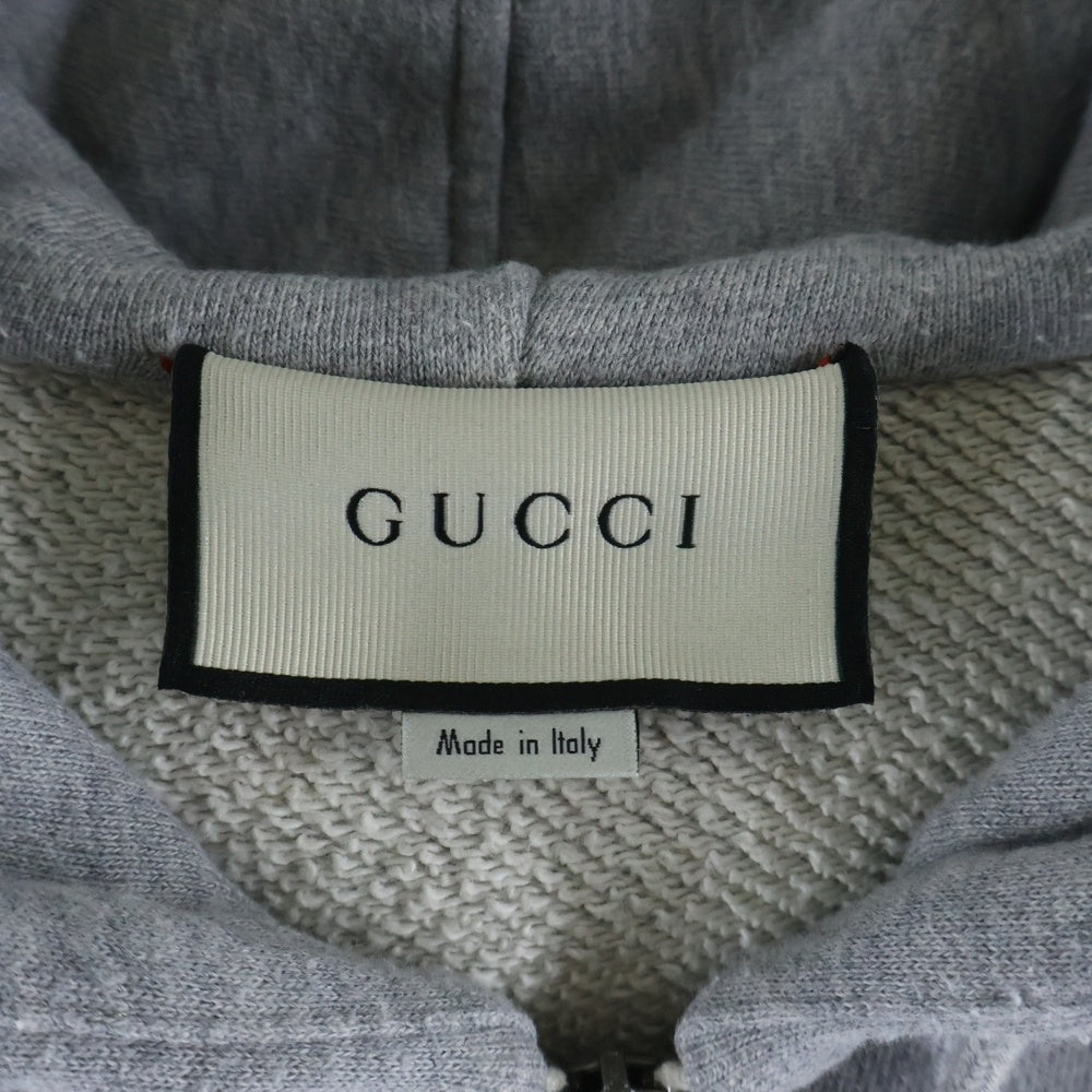 GUCCI グッチ ラインロゴジップアップパーカー グレー 497250 X9197 GUCCI(グッチ) ラインロゴジップアップパーカー グレー 497250 X9197