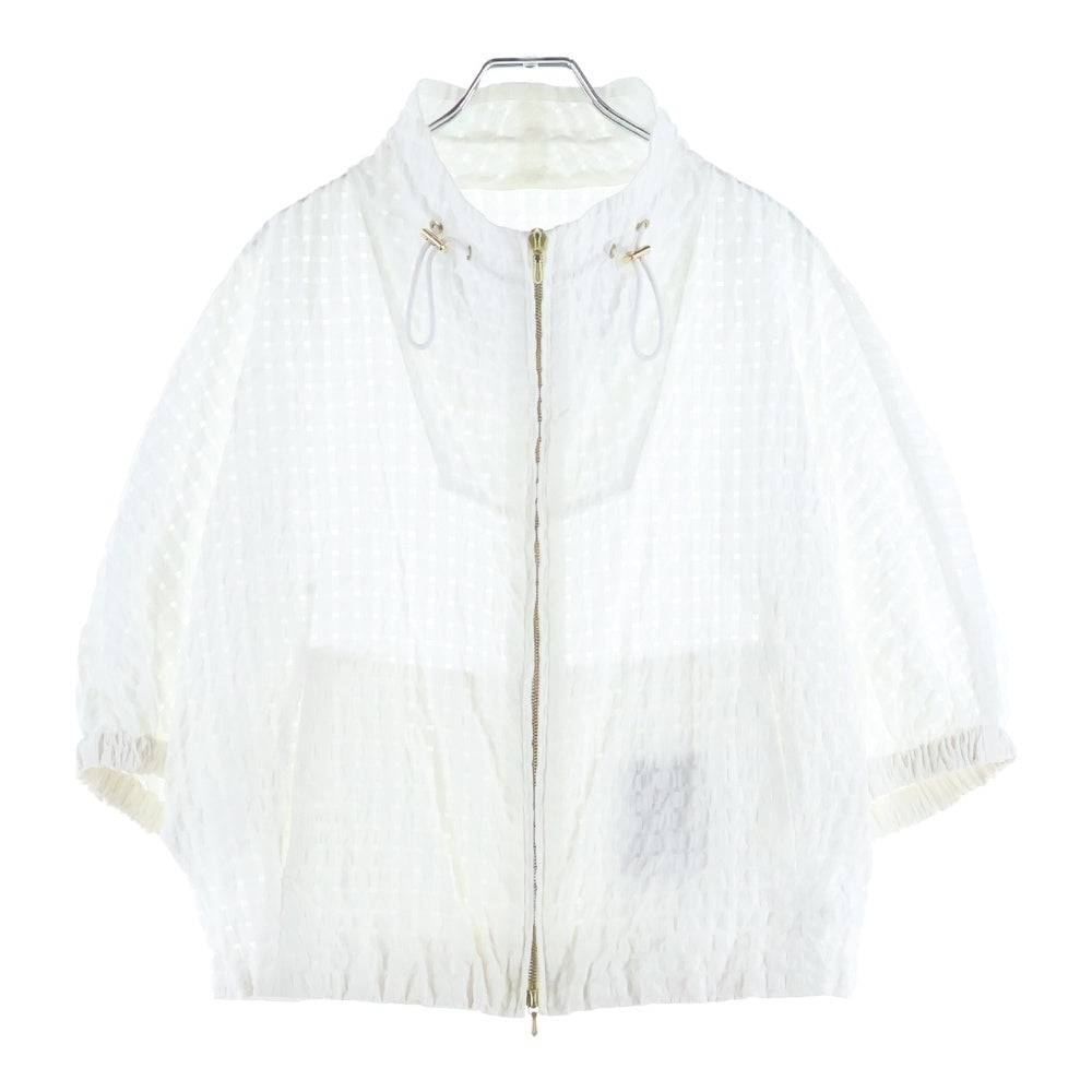 NO BRAND(ノーブランド) Drawer/ドゥロワー M.SUMMER1 シースルーチェックショートスリーブブルゾン 6522-299-0864 レディース