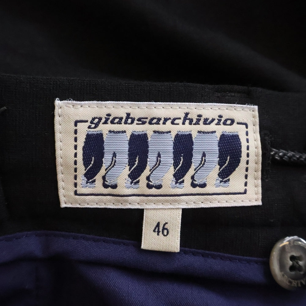 giab's ARCHIVIO(ジャブスアルキヴィオ) ジップフライ イージーパンツ ブラック